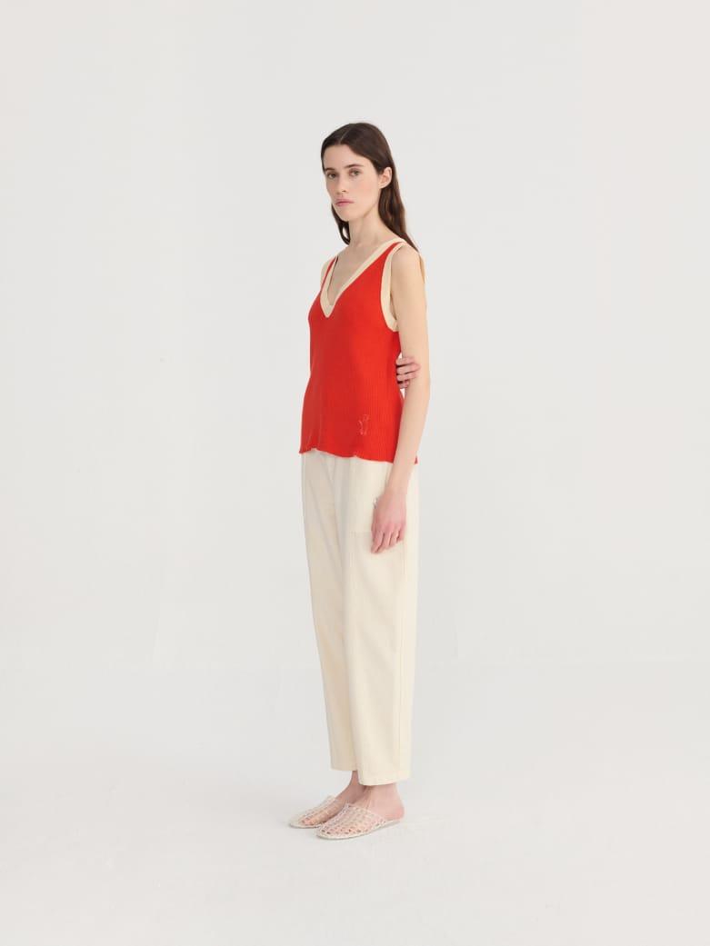 Bobo Chose Openwork Knitted Top Damen rot